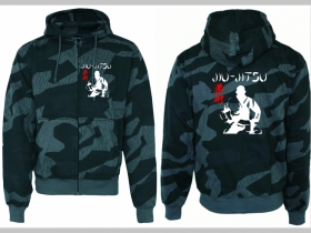 JIU - JITSU hrubá maskáčová mikina na zips s kapucou vzor Nightcamo-Nočný maskáč "Splinter"